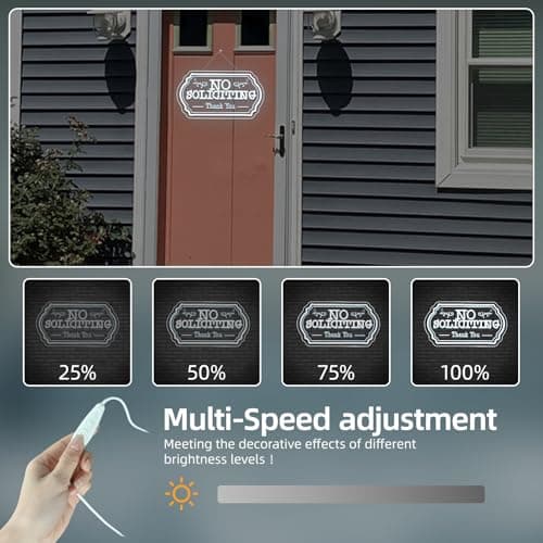 No Soliciting Neon Sign Humorous Neon Signs for Wall Decor Front Door Led Lights White Light Up for Home Shop Store Hotel Restaurant Window Decoration Great Gifts - Thumbnail 3