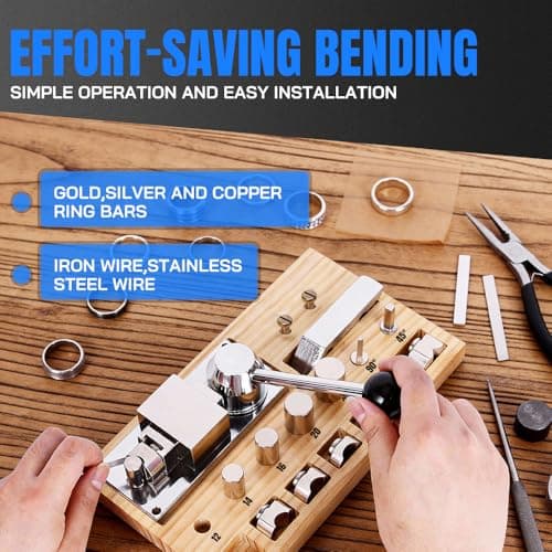 Lakimi Ring Bending Tool - Ring Bender Machine with Metal Dies Ring Making Tool, Ring Measurement Tool, Multi-Functional Jewelry Making Tool B05 - Thumbnail 2