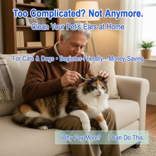 ATEYUWIS Dog Ear Cleaning Kit for Dogs and Cats, Pet Ear Care Grooming Tool Set with Pet-Safe Silicone Ear Cleaner, Tweezers, Scissors, Cotton Swabs and Cleaning Cloth - Thumbnail 4