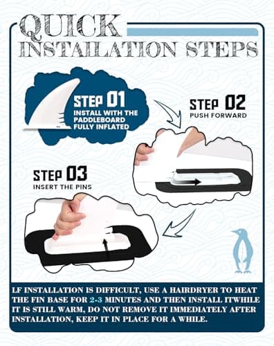 Tuxedo Sailor 10'6"×33"×6" Inflatable Stand Up Paddle Board with SUP Accessories, Anti-Slip EVA Deck and Large Fin, Paddle Boards for Adults & Youth of All Skill Levels - Thumbnail 6