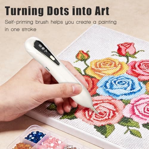 Ohotecy Electric Diamond Painting Pen with Adjustable Suction, Cordless Rechargeable Vacuum Rhinestone & Crystal Picker Tool for Round, Square & AB Drills, Low Noise Pro Diamond Art Accessories - Thumbnail 3