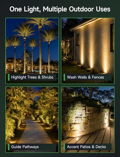 Varmtalys Low Voltage Well Lights for Landscaping - Outdoor IP67 12V LED Ground Light, 5 Color Temperature Selectable In-Ground Light, ORB Aluminum for Path House Backyard 9W 700LM 8 Pack - Thumbnail 6