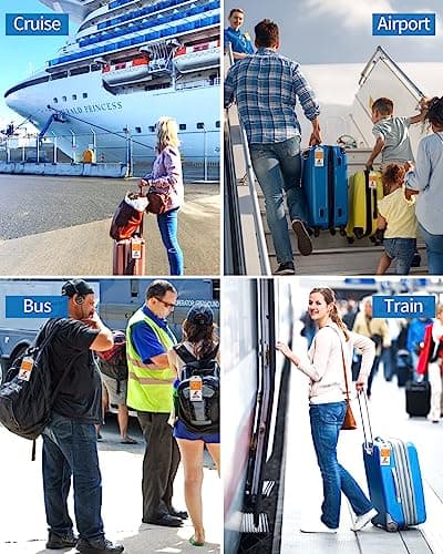 NTONPOWER 8 Pack Cruise Luggage Tag Holders for Carnival, NCL, Princess, MSC Cruise Ships, Plastic Luggage Tags with Zip Seal and Steel Loops, Cruise Ship Travel Essentials for 2024 - Thumbnail 6