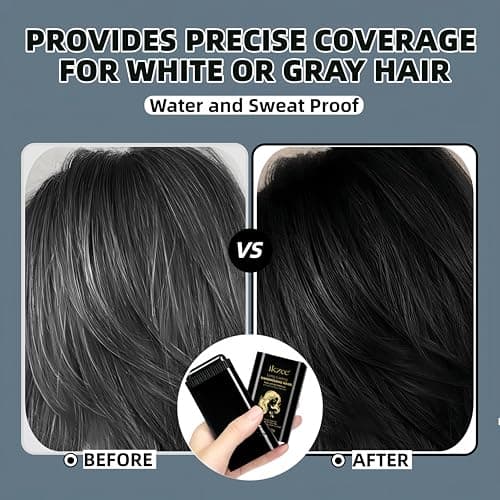 Temporary Hair Dye Comb for Gray Hair Coverage, Disposable Hair Color Stick with Precision Brush, Advanced Non-Irritating & Smudge-Proof Formula, Quick Root & Sideburn Touch-Up (light brown) - Thumbnail 5