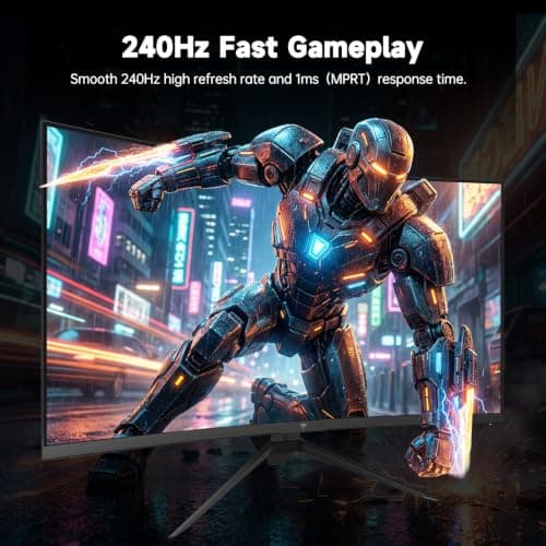 KTC 27 Inch 240Hz Curved Gaming Monitor, 2K QHD 2560x1440P Computer Monitor with 1000R, 2500:1 Contrast, Adaptive Sync, DP 1.4, HDMI 2.0, VESA, Tiltable, H27S25E - Thumbnail 2