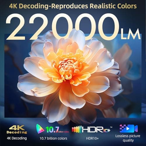 Compatible with Netflix Movie Projector with WiFi6 and Bluetooth5.3, Built-in App Store, Dolby Audio & Electric Focus & Auto Keystone, 4K Support High Brightness Outdoor Projectors, 1080 (Sliver Grey) - Thumbnail 6