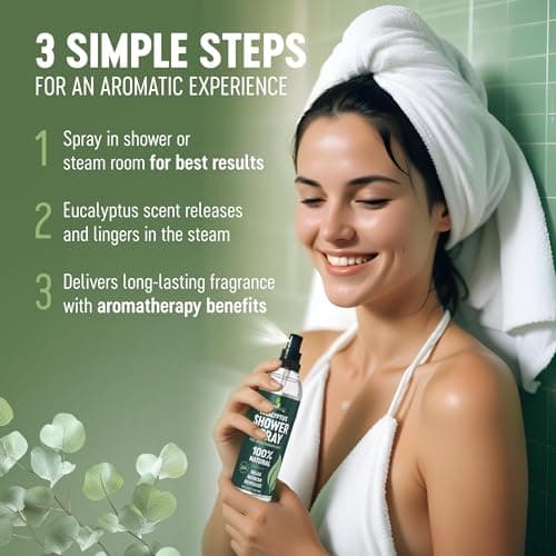 Pure Eucalyptus Shower Spray Big (8oz) - 100% Pure and Organic Oil - Eucalyptus Spray for Shower, Sauna and Spa - Steam Room Oil - Made in USA - Big (8oz) - Thumbnail 6