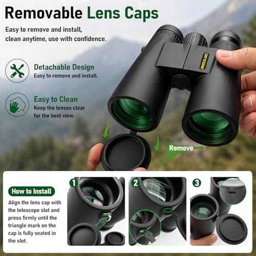 Asacam 12x42 Binoculars for Adults, High Powered Binoculars with Large Eyepiece, Lightweight HD BAK4 Prism for Bird Watching, Travel, Hunting, Camping, Sports - Thumbnail 6