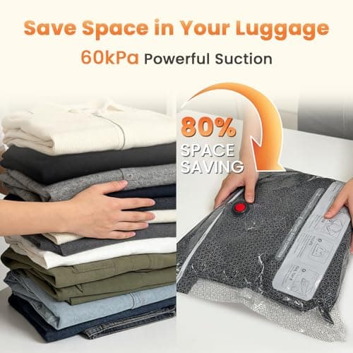 AURYAO 18 Pack Vacuum Storage Bags for Travel with Cordless Pump - Thumbnail 5