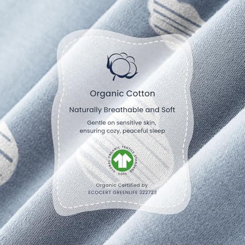 Kaiya Unisex Baby Sleeping Bag, 1.0 TOG, Organic Cotton Sleeveless Onesie Sleeping Bag, Wearable Baby Blanket. - Thumbnail 4