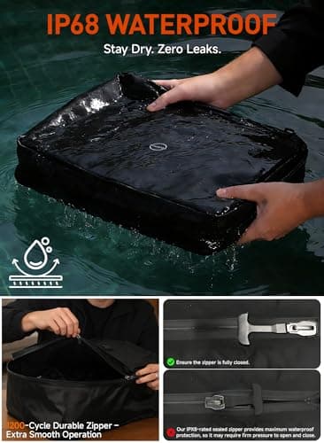 Vacuum Bags for Travel - 45L Oversized Compression Storage and Organization, 270° Open, Odor & IP68 Waterproof Anti-Rip Travel Vacuum Bags with Pump, TSA-Ready, Backpacks & Suitcases - Thumbnail 4