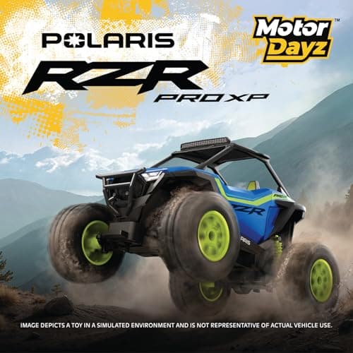 Motor Dayz Polaris RZR Remote Control UTV – 1:14 Scale 2WD RC Car, Officially Licensed Polaris RZR, Full-Function 2.4GHz Radio Control, USB Rechargeable, Ready to Run, Blue - Thumbnail 2