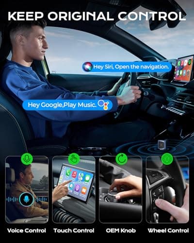 AuroraLink Wireless Carplay & Android Auto Adapter 2-in-1 Stable & No Delay Carplay Wireless Adapter Convert Wired to Wireless Car Play Dongle for iOS 10+/Android 11+ (Blue) - Thumbnail 5