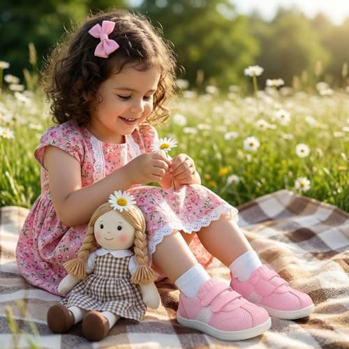 Toddler Girls Shoes Wide Toe Box Barefoot Shoes Girl Sneakers Kids Tennis Shoe Preschool Breathable Non Slip Flexible Lightweight Comfortable First Walking Running Gym Cute Water Pink Toddler Size 7 - Thumbnail 2