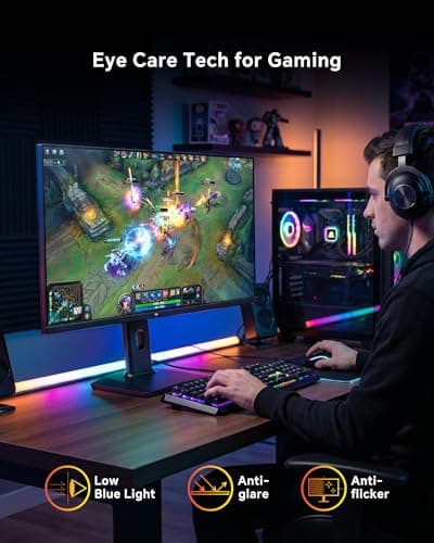 KTC 27 Inch 240Hz Gaming Monitor - FHD 1080P Monitor Fast IPS with Adaptive Sync, 1ms(MPRT), 131% sRGB, HDMI Displayport, Tilt Pivot Height Adjustment, Vesa Monitor, White, H27F7 - Thumbnail 6