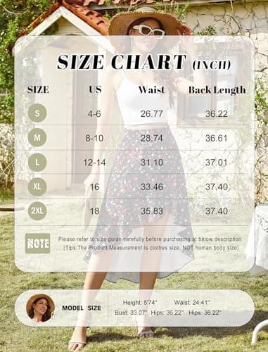 ANRILITA Womens Skirts 2026 Summer Spring Trendy Flowy Elastic Waist Asymmetrical Ruffle High Low Sexy Maxi Long Skirt with Pockets and Lining - Thumbnail 6