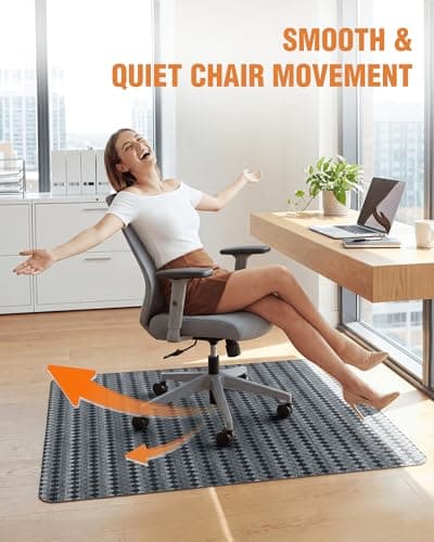 Carvapet Office Chair Mat for Hardwood Floor, 36x48 Inch Heavy Duty Floor Protector, Non Slip Desk Chair Mat for Rolling Computer Gaming Chairs, Easy to Clean Diamond Pattern - Thumbnail 4