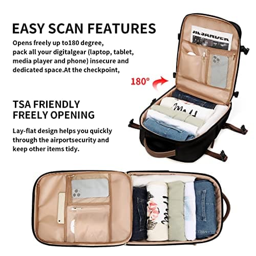 GOLF SUPAGS Laptop Backpack with Separate Laptop Compartment Fits 15.6 Inch Notebook Large Capacity Computer Bag for Women Work Travel College Backpacks (Black) - Thumbnail 2