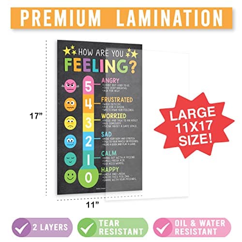 Hadley Designs 8 Calming Corner Posters for Classroom Must Haves -Calm Down Corner Supplies with Emotion Chart,School Counselor Mental Health Poster,Feelings Chart For Kids, Chalkboard Classroom Decor - Thumbnail 2