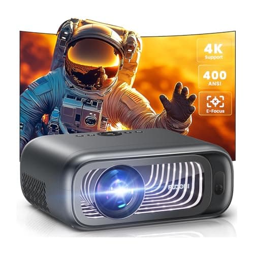 [Electric Focus/High Brightness] FUDONI Projector with WiFi and Bluetooth, Native 1080P Real 400 ANSI Lumen, Outdoor Movie Projector Max 300'' Display, for iOS/Android/TV Stick/HDMI/USB/Laptop