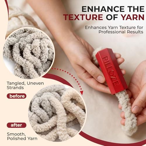 Pilloze Chunky Yarn Fluffer - Yarn Fluffing Tool for Crochet & Knitting Projects, Compact Portable Yarn Texture Enhancer for DIY Craft Enthusiasts, Red - Thumbnail 5