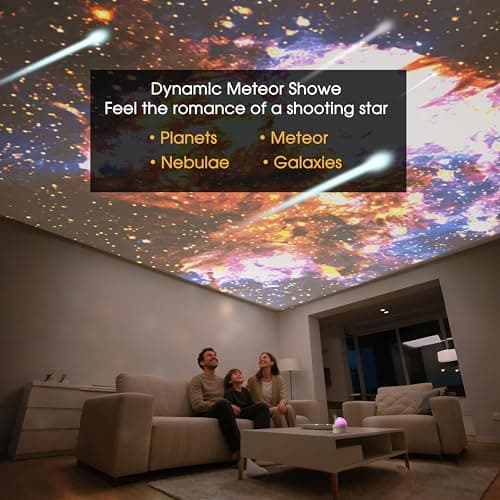 L LOHAS LED Galaxy Projector Night Light, 12 in 1 Star Projector Night Light with Storage Case, Solar System Constellation Moon, LED Space Galaxy Lamp with Timer, for Kids Adults Bedroom Theater - Thumbnail 5