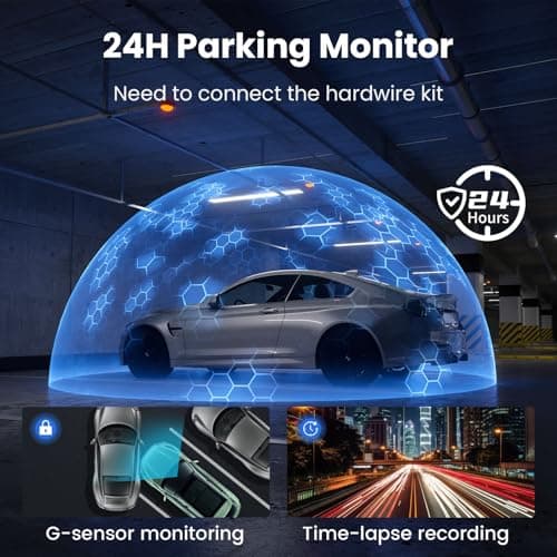Yonvim 4K+2K Dash Cam Front and Rear, 5G WiFi GPS, 32GB Card Included, 3.39" Screen Dual Dashcam, G-Sensor, 24H Parking Mode, WDR, Dash Camera for Cars - Thumbnail 4