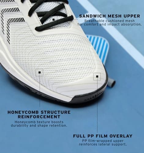 K-Swiss Men's Ultrashot Light Pickleball Tennis Shoe - Lightweight Court Shoes Lateral Movement Stable Support, Black/White 8.5 M - Thumbnail 4