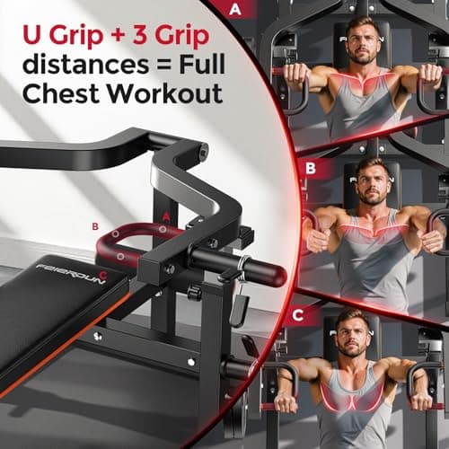 FEIERDUN Chest Press Bench with Independent Arms, 1250LB Capacity Adjustable Strength Machine - Thumbnail 2