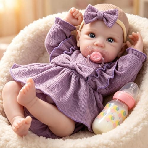 Milidool Lifelike Reborn Baby Dolls Girl - 20 Inch Realistic Newborn Real Life Baby Doll with Poseable Body, Feeding Kit Included, Ideal for 3+ Year Old Girls Gifts, Birthday, Pretend Play, Collection - Image 1