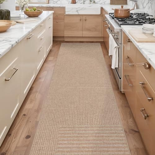 Arvenchy Easy Jute Rug 2.5x8: Indoor Outdoor Natural Boho Area Rugs for Hallway Patio Non Slip - Farmhouse Neutral Contemporary Carpet Mat for Entryway Kitchen Laundry Room Bedroom Washable - Thumbnail 5