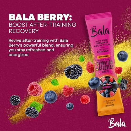 Bala Enzyme Hydration & Sugar Free Hydration Packets, Turmeric Drink Mix - May Contribute to Overall Wellness - Zero Sugar Electrolytes Powder Packets, Berry 0.25 oz. (30 Count) - Thumbnail 3