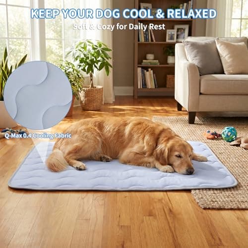 NAMOTEK Washable Dog Cooling Mat Ice Silk Cool Mat for Pet Self Comfortable Blanket Dog Pad - Thumbnail 2