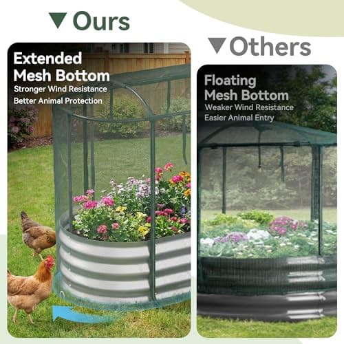 Lineware Raised Garden Bed with Sprinkler Timer and Self-Watering System, 4x2x1 ft Elevated Planter Boxes Outdoor with Mesh Cover, Galvanized Raised Beds for,Vegetables,Flowers, Backyard, Patio - Thumbnail 4