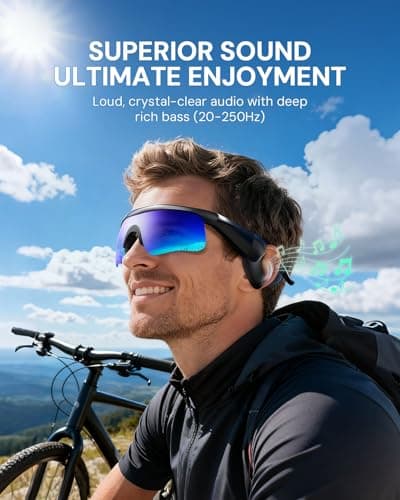 NICKLUC Bluetooth Sunglasses for Men & Women - Premium Clear Sound Open Ear Audio Glasses for Running Cycling, Polarized UV400, Anti-Slip Lightweight Comfort - Thumbnail 2
