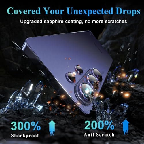 YWXTW Camera Lens Protector for Samsung Galaxy S26 Ultra, [5X Stronger] Individual Metal Ring Tempered Glass Camera Cover for Galaxy S26 Ultra Accessories, Anti Scratch, 1 Set - Thumbnail 3