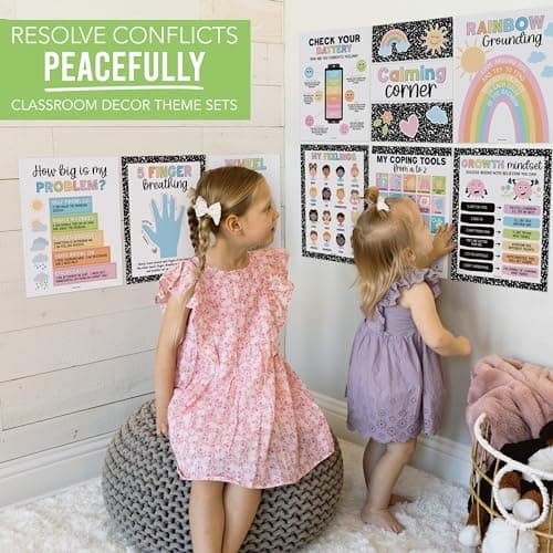 Hadley Designs Calming Corner Posters for Classroom Decor -9 Calm Down Corner Supplies Classroom Must Haves, 11x17 Feelings Emotions Chart for Kids, Pastel Mental Health Posters for School Counselors - Thumbnail 6