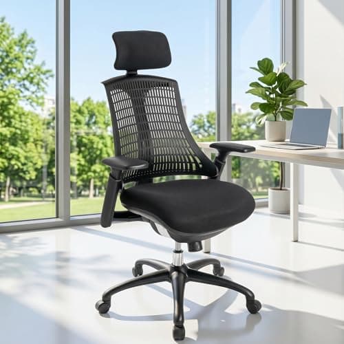 LuxErgo Ergonomic Office Chair, High Back Mesh Home Desk Chair with Adjustable Lumbar Support & Headrest,3D Adjustable Armrests,Tilt Lock,Widened High-Density Thick Cushion,Breathable Computer Chair