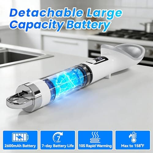 Vabaso Upgraded Heated Ice Cream Scoop with Removable Battery, Electric Ice Cream Scooper with LED Display, Dishwasher Safe, Heats to 158°F for Hard Ice Cream - Easy for Seniors - Thumbnail 6