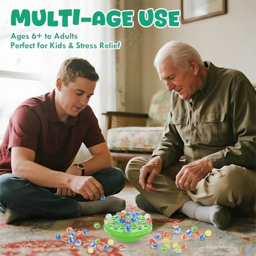 INKZOO Marble Balance Game, Wobble Marble Stacking Game for Kids 6+, Family Games for Kids and Adults with Built-in Storage, Marbles Board Game for 1-4 Players, Fun Birthday Party Games Toys - Thumbnail 6