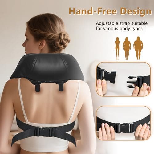 Joyset Neck Massager with Heat, Cordless Shiatsu Neck Massager for Pain Relief Deep Tissue, 6D Kneading Shiatsu Shoulder Massager for Mother's Day, Dad Mom and Friend - Thumbnail 5