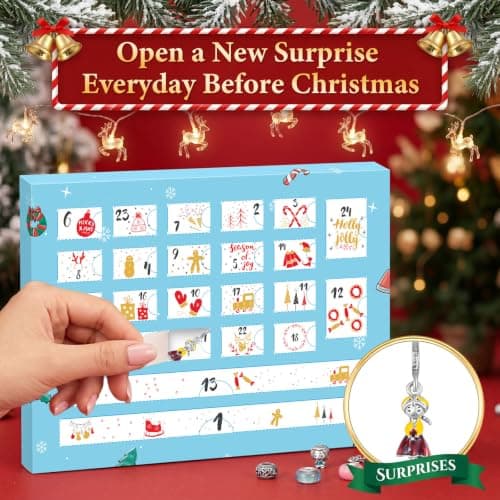 Princess Advent Calendar 2026 Teen Girls, 24 Days of Christmas Countdown Calendar with 2 DIY Bracelets and 22 Charms, 6-18 Year Old Girl Christmas Gift Ideas - Thumbnail 3