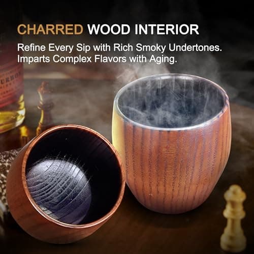 The Original Charred Wooden Bourbon Drinking Glass, Bourbon Gifts for Men - Thumbnail 4