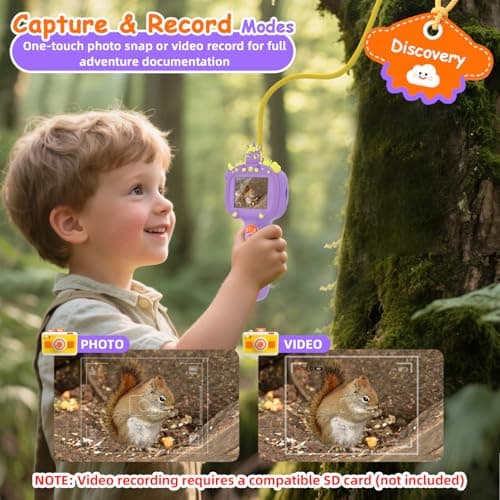 Borescope Snake Camera Endoscope with Light & Flexible Tube for Kids - Educational STEM Science Toy for Boys & Girls Ages 3-10, Birthday for Nature Exploration - Purple - Thumbnail 5