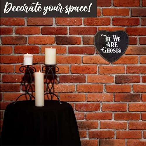 Til We Are Ghosts - Gothic Wooden Wall Art - 6 X 5 Inch Heart-Shaped Wood Plaque With A Hook On Back Side, whimsigoth, Halloween witchy home decor, Valentine's day Gifts For Women Men Lover - C04 - Thumbnail 3