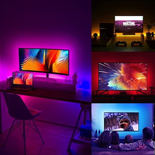 Dalattin LED Backlight, 16.4ft RGB USB Led Lights for 65-80 Inch TVs, Music Sync Bluetooth with Remote Control, Ambient Behind TV Led Lighting - Thumbnail 6