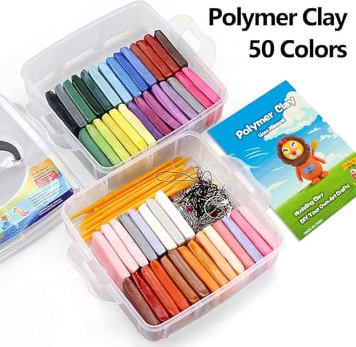 CiaraQ Polymer Clay Starter kit, Oven Bake Modeling Clay with Sculpting Tools, 50 Colors, 2.8 lb - Thumbnail 5