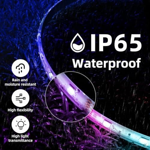 DAYBETTER 100ft LED Strip Lights Waterproof RGB LED Rope Lights with App Remote Control, Music Sync,12V Self-Adhesive LED Tape Lights for House Patio Deck100 FT (3 Rolls of 32.8ft) - Thumbnail 2