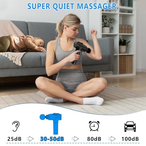 APHERMA Massage Gun, Muscle Massage Gun for Athletes Handheld Electric Deep Tissue Back Massager, Percussion Massage Device for Pain Relief with 30 Speed Levels 9 Heads Black - Thumbnail 4
