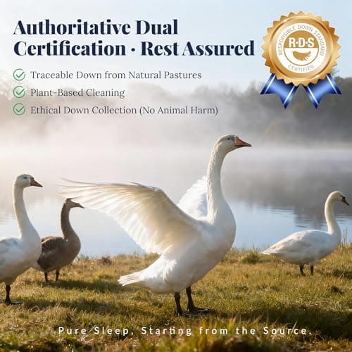 PlushHavenCloud White Goose Down Pillow - Luxury Hotel Bed Pillow with 100% Natural 1000+ Fill Power Goose Feather Down Pillow for Sleeping, 700TC Cotton Shell, King Size- Medium, 1 Pack - Thumbnail 3